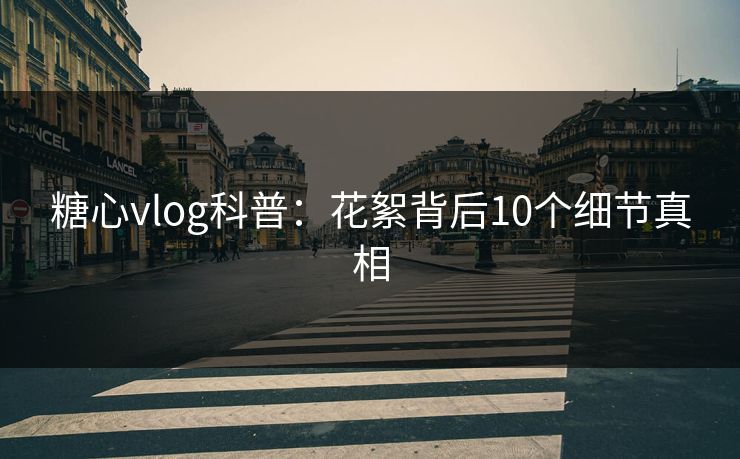 糖心vlog科普：花絮背后10个细节真相