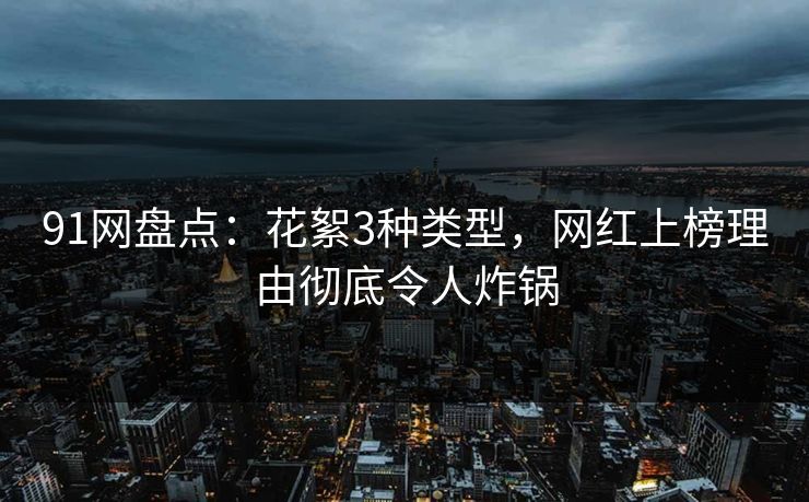 91网盘点：花絮3种类型，网红上榜理由彻底令人炸锅
