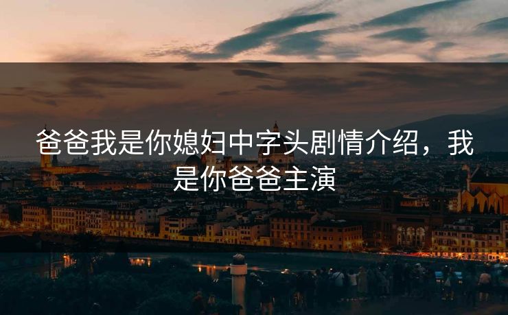 爸爸我是你媳妇中字头剧情介绍，我是你爸爸主演